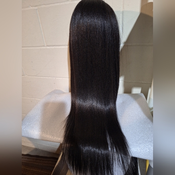 Human Hair Blend Lace Front Wig 35 Inches Long - Picture 4 of 10